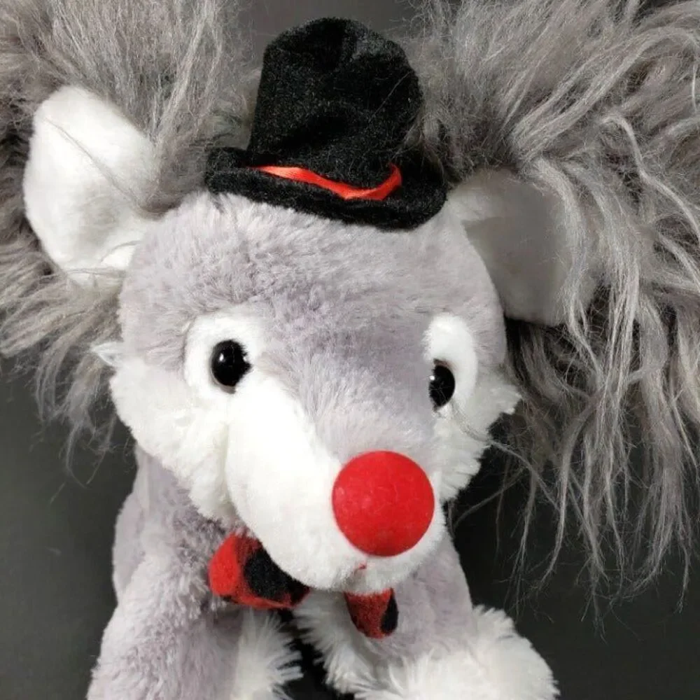 Vtg. Dan Dee Gray Papillon Puppy Dog Plush Animal 10